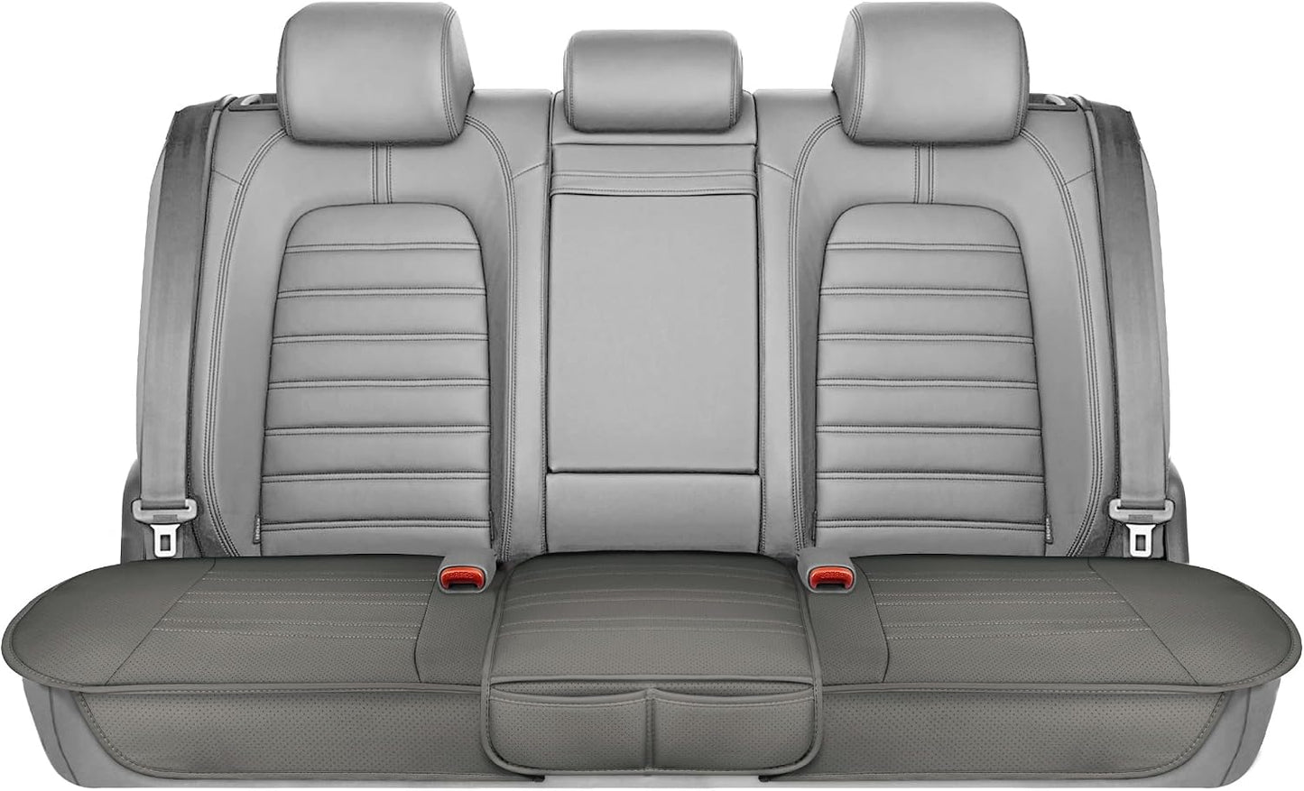 Motor Trend Seat Covers for Cars Trucks SUV, Faux Leather 2-Pack Black Padded with Storage Pockets, Premium Interior Car Seat Cover