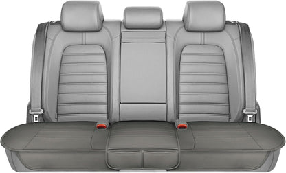 Motor Trend Seat Covers for Cars Trucks SUV, Faux Leather 2-Pack Black Padded with Storage Pockets, Premium Interior Car Seat Cover