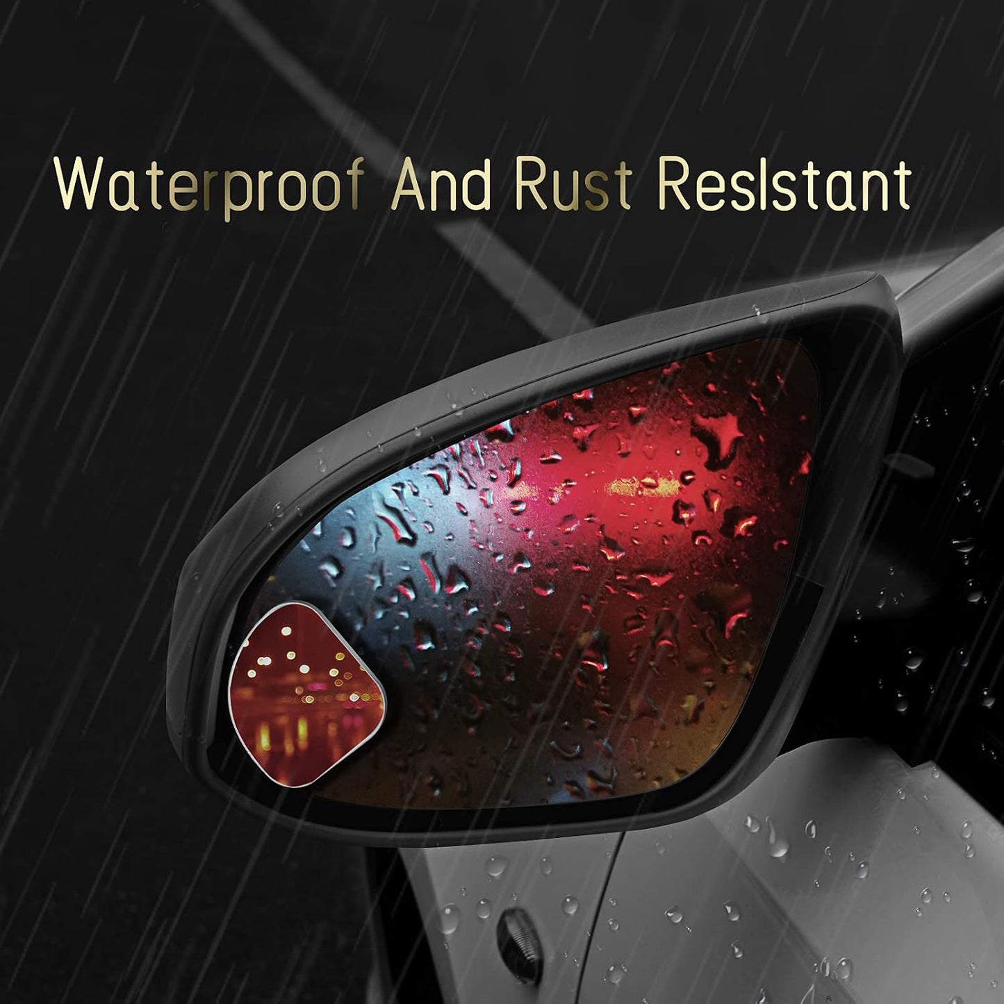 2 pcs Blind Spot Mirrors, 2" Round HD Glass Convex 360° Wide Angle Side Rear View Mirror with ABS Housing for Cars SUV and Trucks, Black, Pack of 2