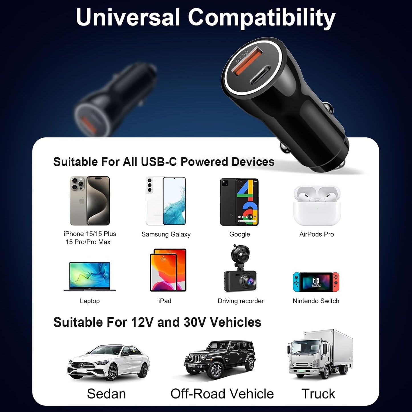 iPhone 17 16 15 Car Charger, [Apple MFi Certified] USB C Car Charger 43W Fast Charging with 3.3 FT Type C to C Cable, USB Car Adapter for iPhone 17/17 Pro/17 Pro Max/Air/16/15