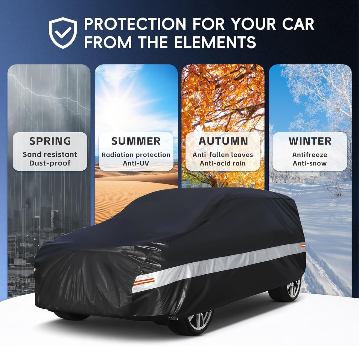 10 Layers Car Cover Custom Fit for Mercedes Benz C Class C250 C300 C43 C63 (1993-2026), Waterproof All Weather for Automobiles, Outdoor Full Cover Sun Dust Rain Protection with Cotton. Black - Colors C