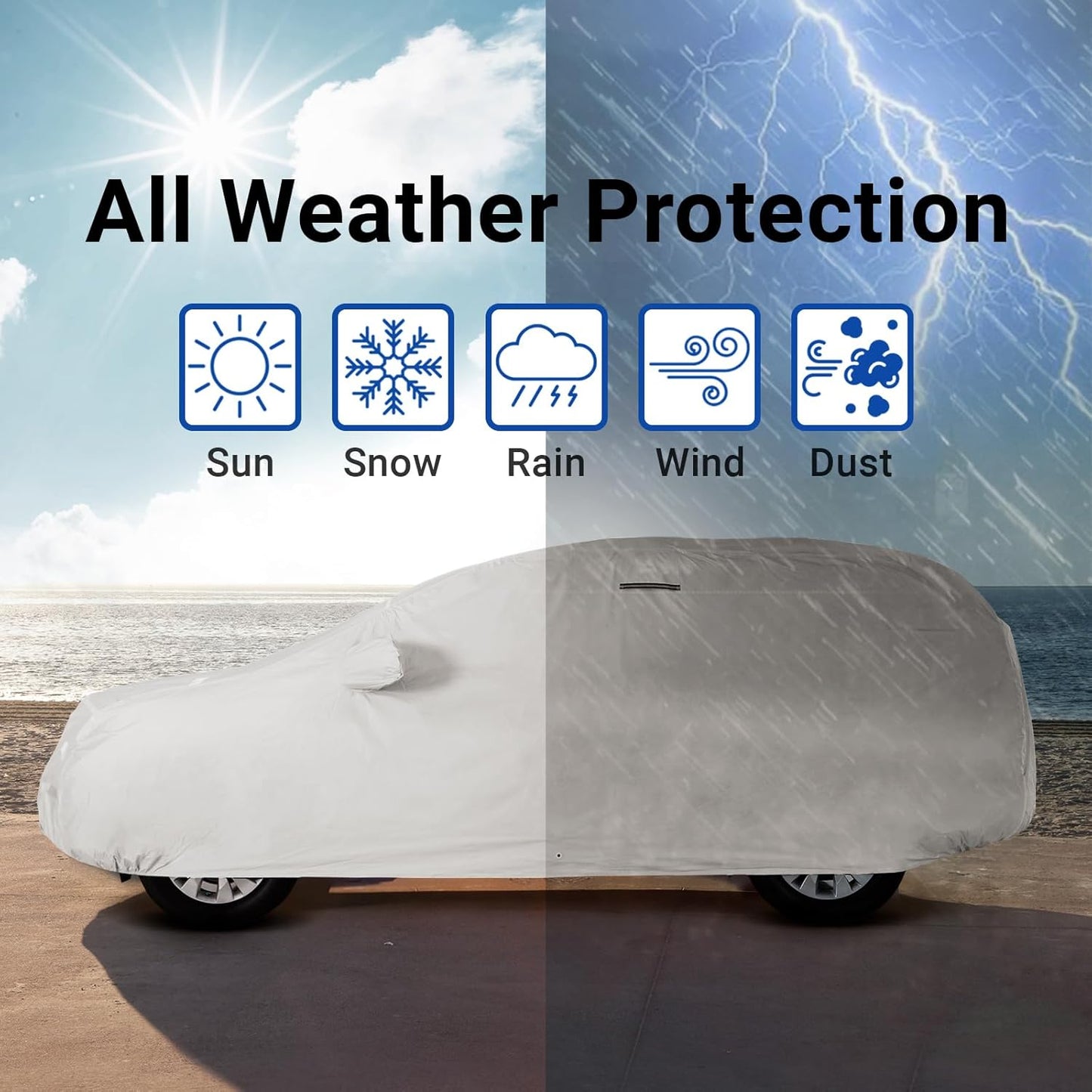 iCarCover Premium Car Cover for 1990-2017 Lexu s LS400, LS430, LS460 Heavy Duty Waterproof All-Weather Automobiles Custom Fit Indoor Outdoor UV Snow Protection Covers with Straps and Bag - Colors A