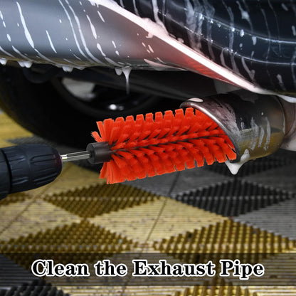 Drill Brush for Car Wheel and Bottle, Highly Dense and Durable Car Cleaning Brush for Wheels, Rims, Engines, Exhaust, Bottle