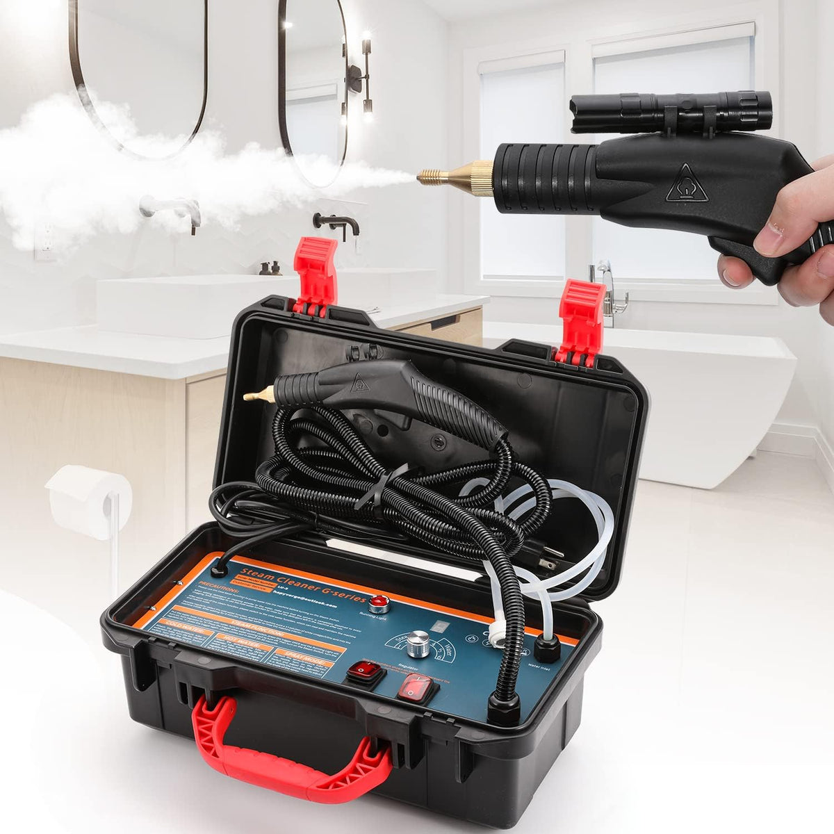 High Pressure Steam Cleaner, 1700W Steamer for Cleaning Grout Tile, Heavy Duty Portable Steamer Cleaner for Car Auto, High Heat Cleaning Steamer for Home Shower All Surfaces 110V