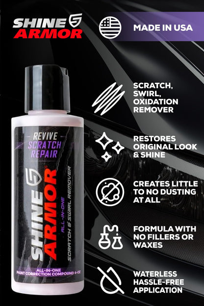 SHINE ARMOR Car Scratch Remover Repair Protection & Swirl Remover Polish 4oz
