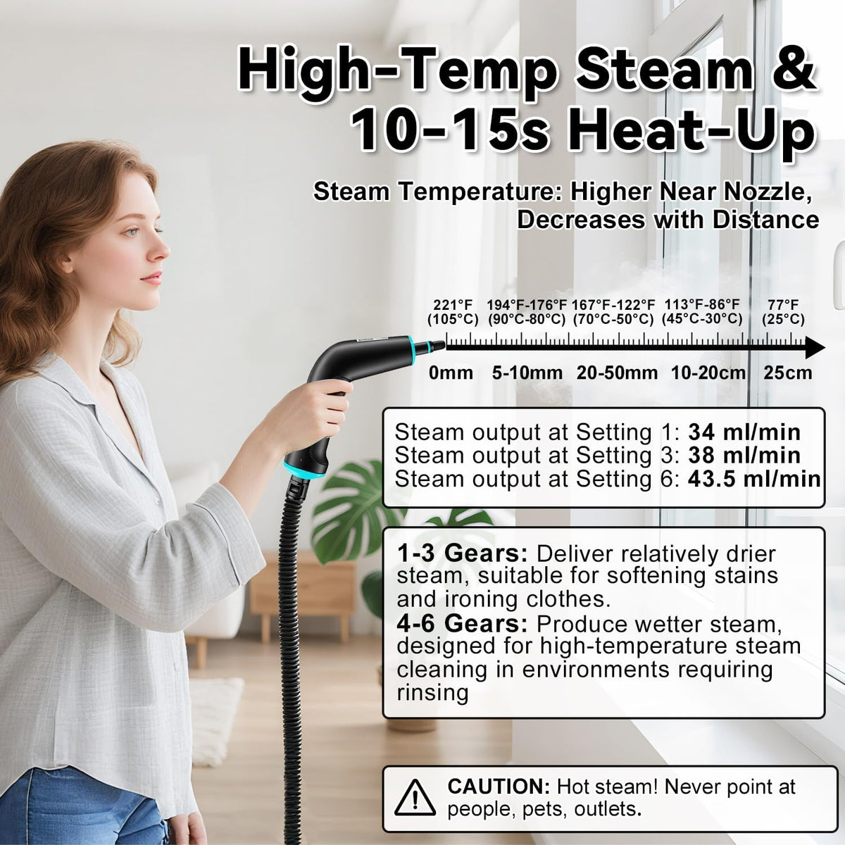 Steam Cleaner, 2500W Portable Handheld Steamer for Cleaning, Large Capacity Tank Pressurized Steam Cleaning Machine for Home, Car, Bathroom, Kitchen, Furniture, Grout, Floor, Tile