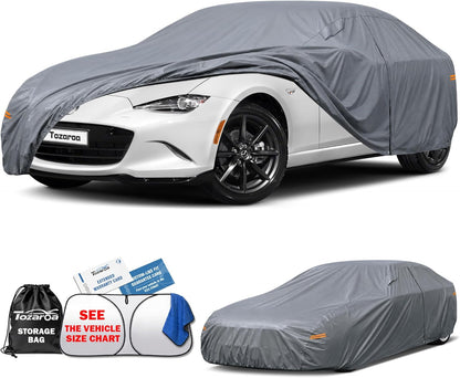 SUV Cover Waterproof All-Weather,Outdoor Full Exterior Automobiles SUV(Length 182-190 inch) with Windshield Sun Shade Universal Fit Toyota RAV4,CRV,Model Y,Q5,Size S2 (See SizeChart)