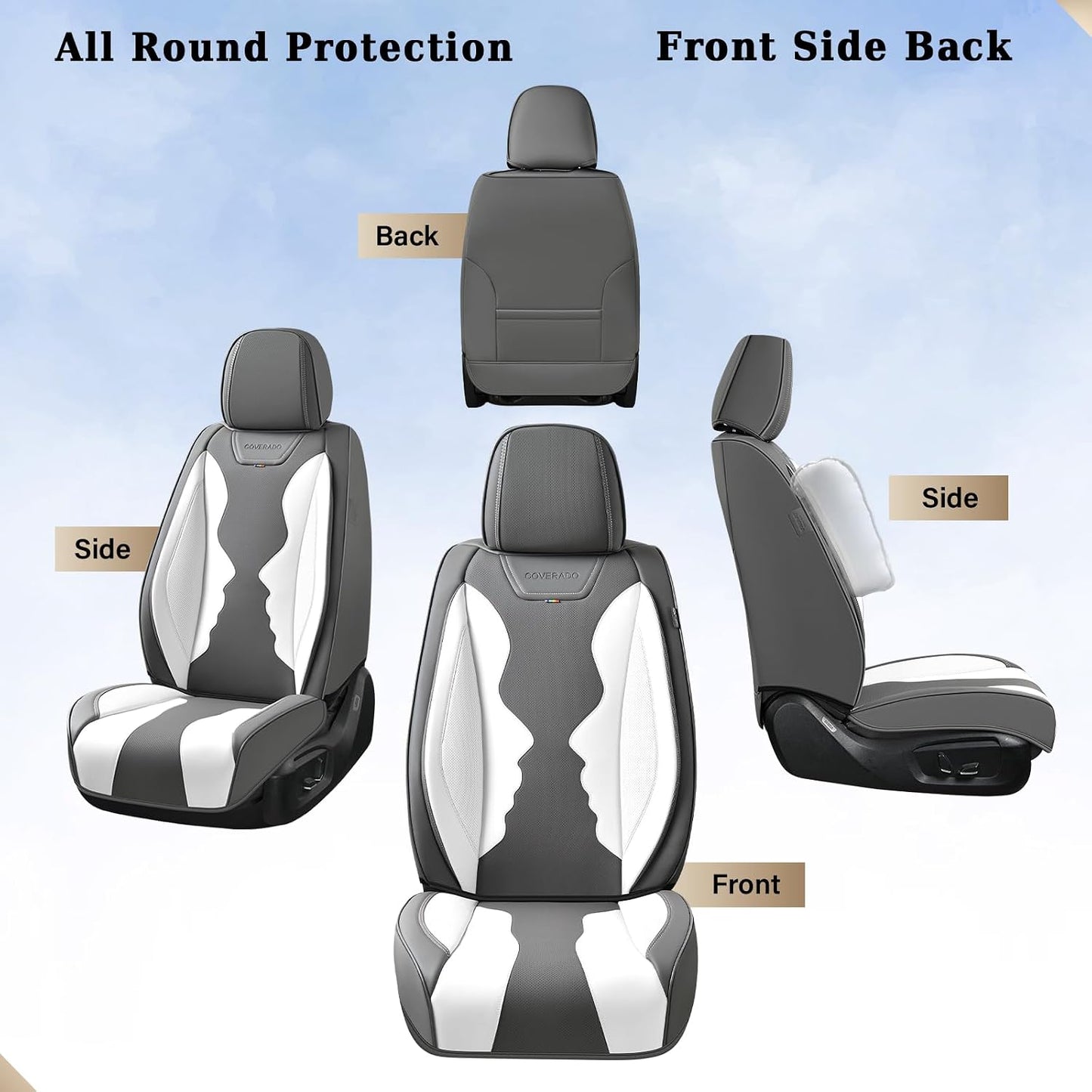 Coverado Car Seat Covers, Seat Covers Full Set, 5 Seats Automotive Seat Cover, Mesh Breathable Seat Protectors, Universal Fit for Most Cars