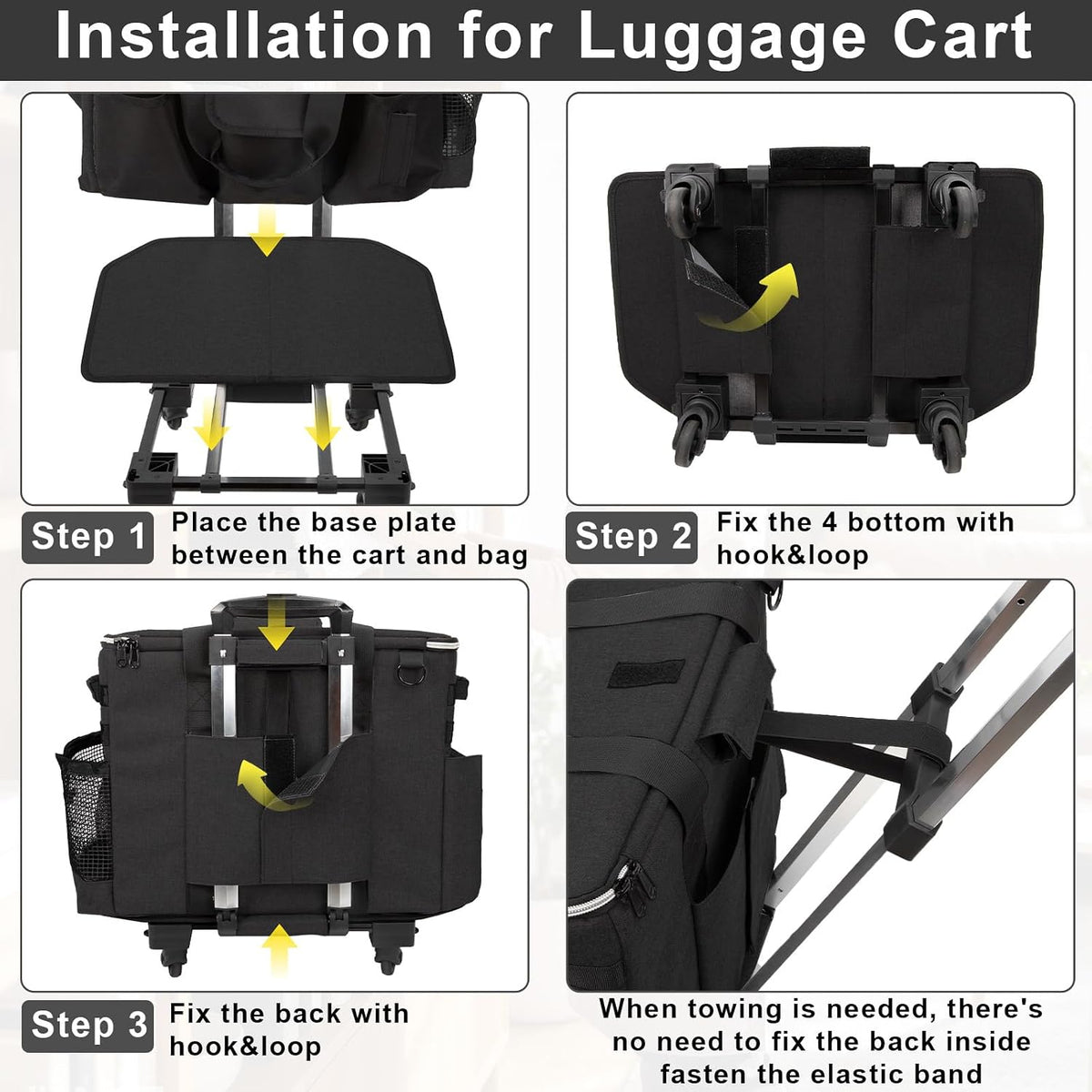 Wearable Large Cleaning Caddy Bag for Housekeeper, Clean Supply Organizer with Adjustable Shoulder, Waist & Handle Straps, Detailing Bag for Kitchen Supplies (Black)