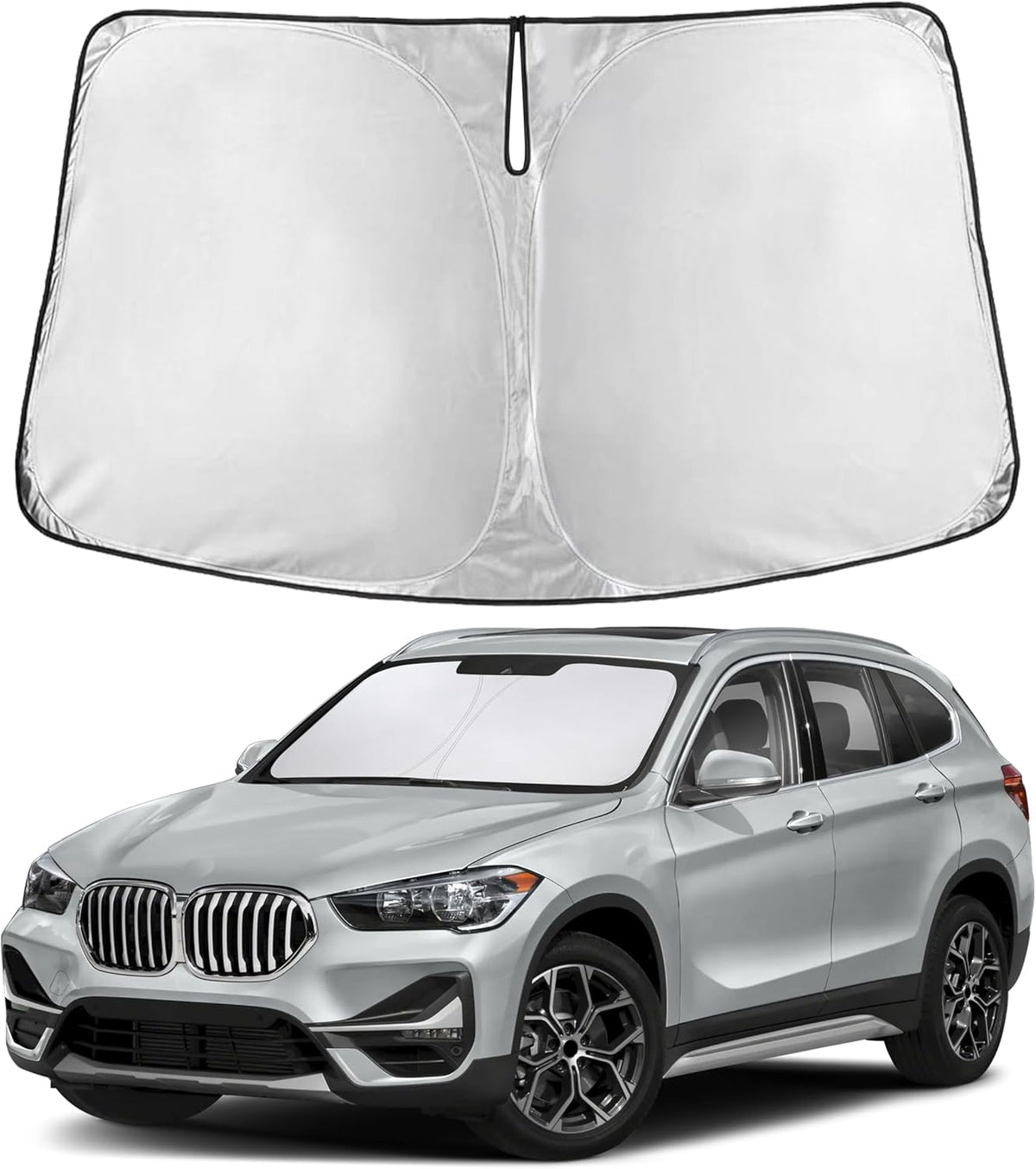 EcoNour Car Windshield Sun Shade | 2025 Upgraded Innovative No-Light-Pass Technology for Maximum Coverage | Foldable Sun Shade Keeps Your Vehicle Cool | Must-Have Car Accessories | Small (59" x 29") - Colors I