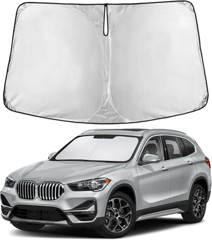 EcoNour Car Windshield Sun Shade | 2025 Upgraded Innovative No-Light-Pass Technology for Maximum Coverage | Foldable Sun Shade Keeps Your Vehicle Cool | Must-Have Car Accessories | Small (59" x 29") - Colors I