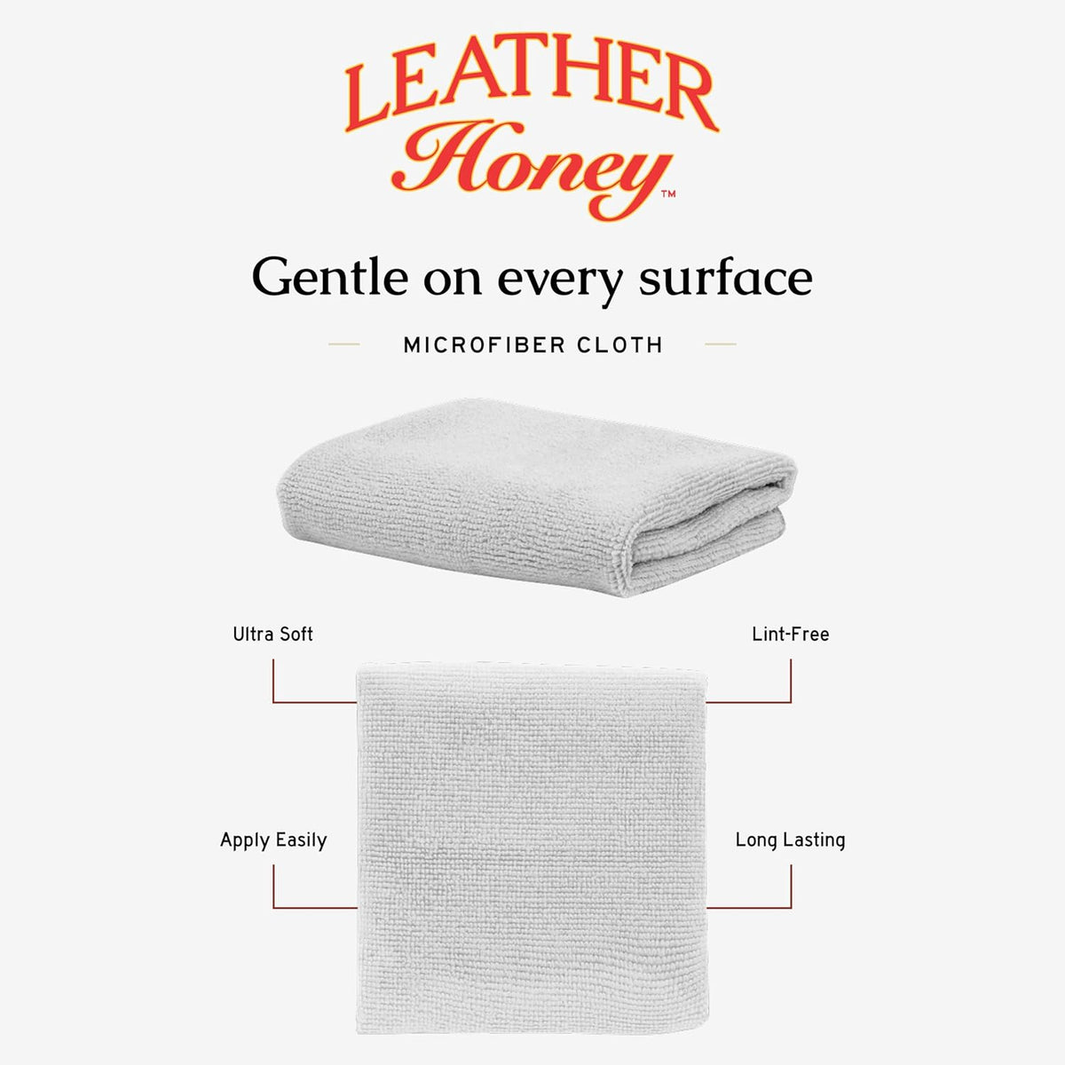 Leather Honey Lint-Free Application Cloth: Microfiber Cloth for Use with Leather Conditioner and Cleaner. Made in The USA Since 1968