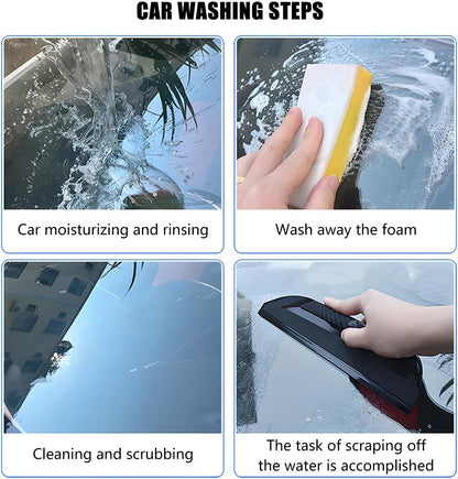 Car Window Squeegee, Silicone Vehicle Glass Water Cleaning Wiper Blade for Drying, Professional Automotive Mirror Scraper Cleaner Accessories, Universal for SUV, Sedan, Truck