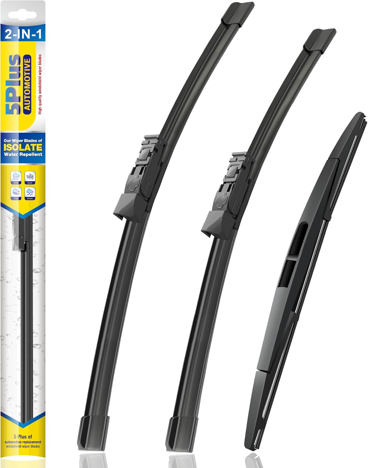 5 PLUS® Silicone Windshield Wipers Replacement for 2019-2024 Toyota RAV4/ 2006-2015 Mazda 5 Wiper Blades(Set of 3), Windshield Wiper Blades For My Car-26"/16"/12" - Colors B