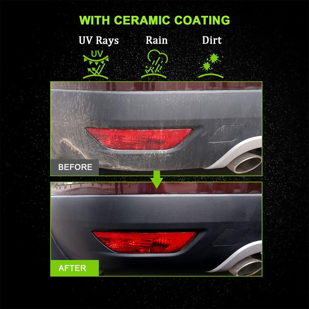 FOLLOWIN Plastic Restorer for Cars, Professional Ceramic Trim Restorer for Black Plastic Trim Restoration, Non Greasy Formula, Streak Free Finish to Plastic, Rubber & Vinyl on Truck, SUV and RV, 30ml