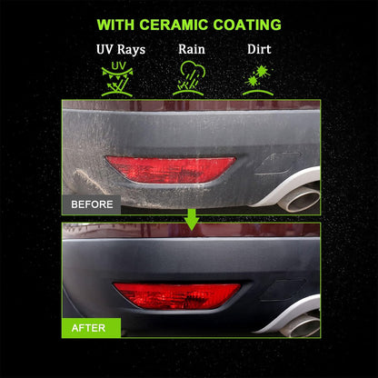 FOLLOWIN Plastic Restorer for Cars, Professional Ceramic Trim Restorer for Black Plastic Trim Restoration, Non Greasy Formula, Streak Free Finish to Plastic, Rubber & Vinyl on Truck, SUV and RV, 30ml