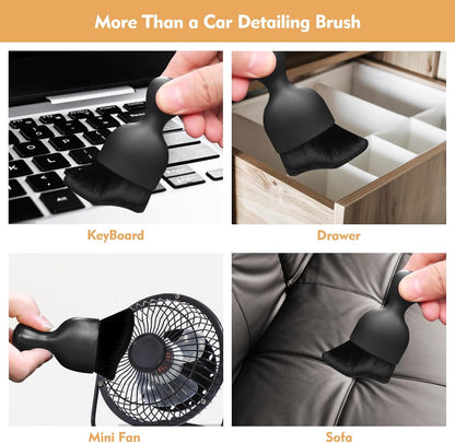 Car Interior Cleaning Brush Car Duster Interior with Ultra Soft Bristles Auto Detailing Brushes Dusting Car Accessories for Dashboard, AC Vents, Leather, Scratch-Free (1Pack)