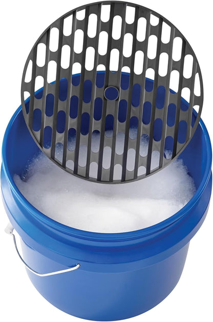 4-Gallon Plastic car wash Bucket with grit Screen and Handle