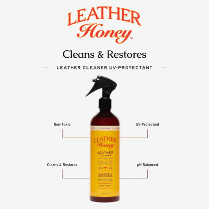 Leather Honey Leather Cleaner: Non-Toxic Leather Care Made in the USA Since 1968. Deep Cleans Leather, Faux & Vinyl - Couches, Car Seats, Purses, Tack, Shoes & Bags. Safe Any Colors & White Leather