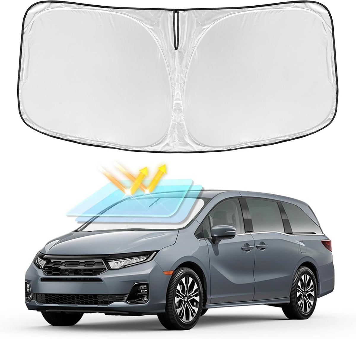 for Toyota Tacoma 2016-2023 2024 2025 2026 Sun Shade Sunshade Windshield Cover - 4 Layers Front Window Shade Custom Fit Tacoma 2Dr 4Dr Pickup Sun Visor 240T Shade Blocks UV Rays Car Accessories - Colors E