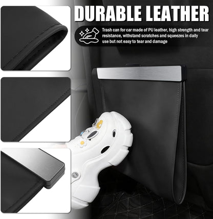 LED Car Trash Can Leak-Proof,Strong Magnetic Fast Closing Car Trash Bin as Cars Organizers and Storage,Cars Garbage Can with Automotive Trashs Bag for Backseat,Console,Door