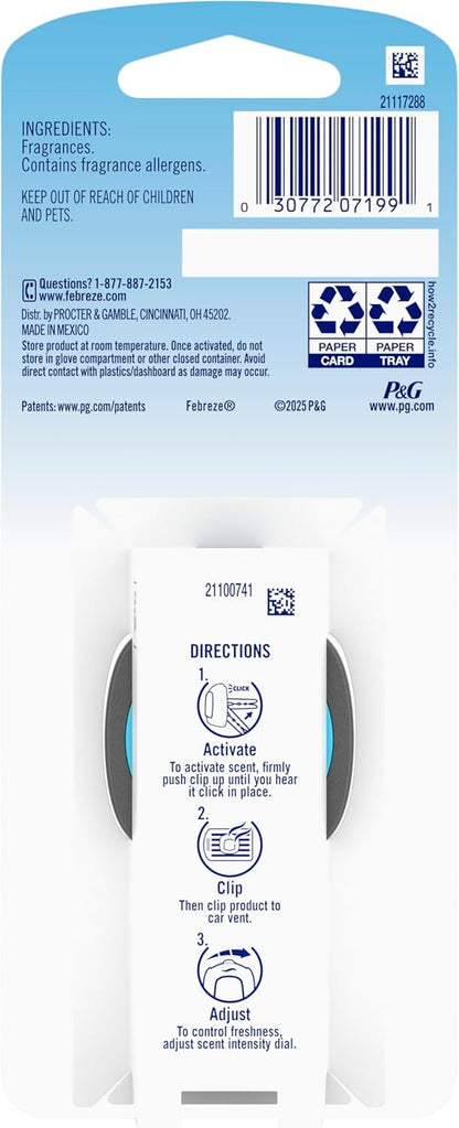 Febreze AUTO Air Freshener, Odor-Fighting Automotive Vent Clip, Midnight Storm Scent, 8 Count