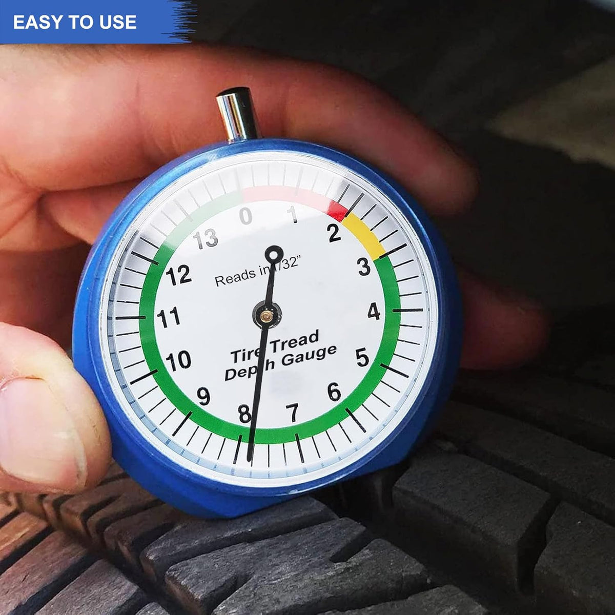 Tire Tread Depth Gauge, Tire Depth Gauge in 1/32 inch, for Motorcycle, car,Truck and Bus
