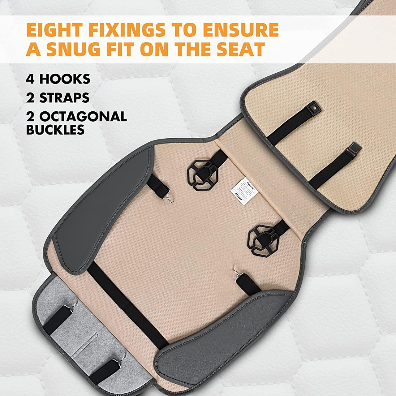 Elantrip 2PCs Front Car Seat Covers Leather Water Proof Seat Protector Universal fit for Most Cars SUVs and Trucks Black