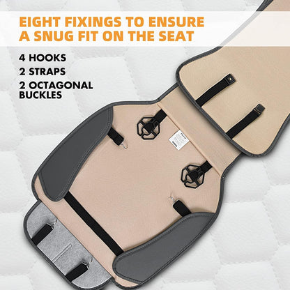 Elantrip 2PCs Front Car Seat Covers Leather Water Proof Seat Protector Universal fit for Most Cars SUVs and Trucks Black
