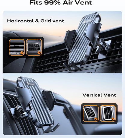 VICSEED 2026 Upgrade Ultra Stable Car Phone Holder Mount [Never Fall Off & Won't Break] Universal Air Vent Phone Mount for Car Easy Clamp Phone Holders for Your Car for iPhone 17 Pro Max 16 15 14 13