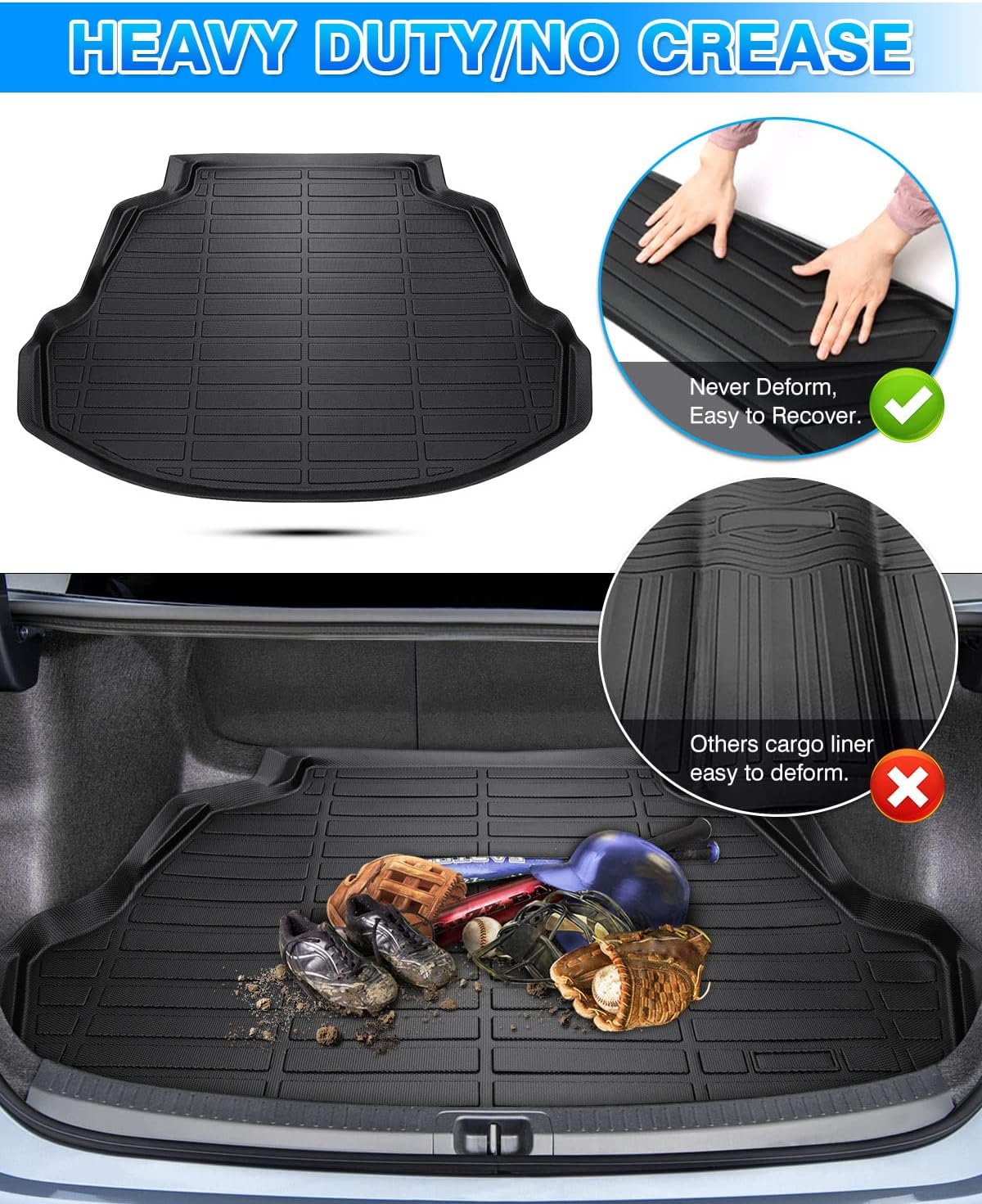 Rav4 Cargo Liner - Trunk Mat for Toyota RAV4 2019-2024 2025, All Weather Cargo Mat for rav4 Accessories, Heavy Duty (Fit for All Models)