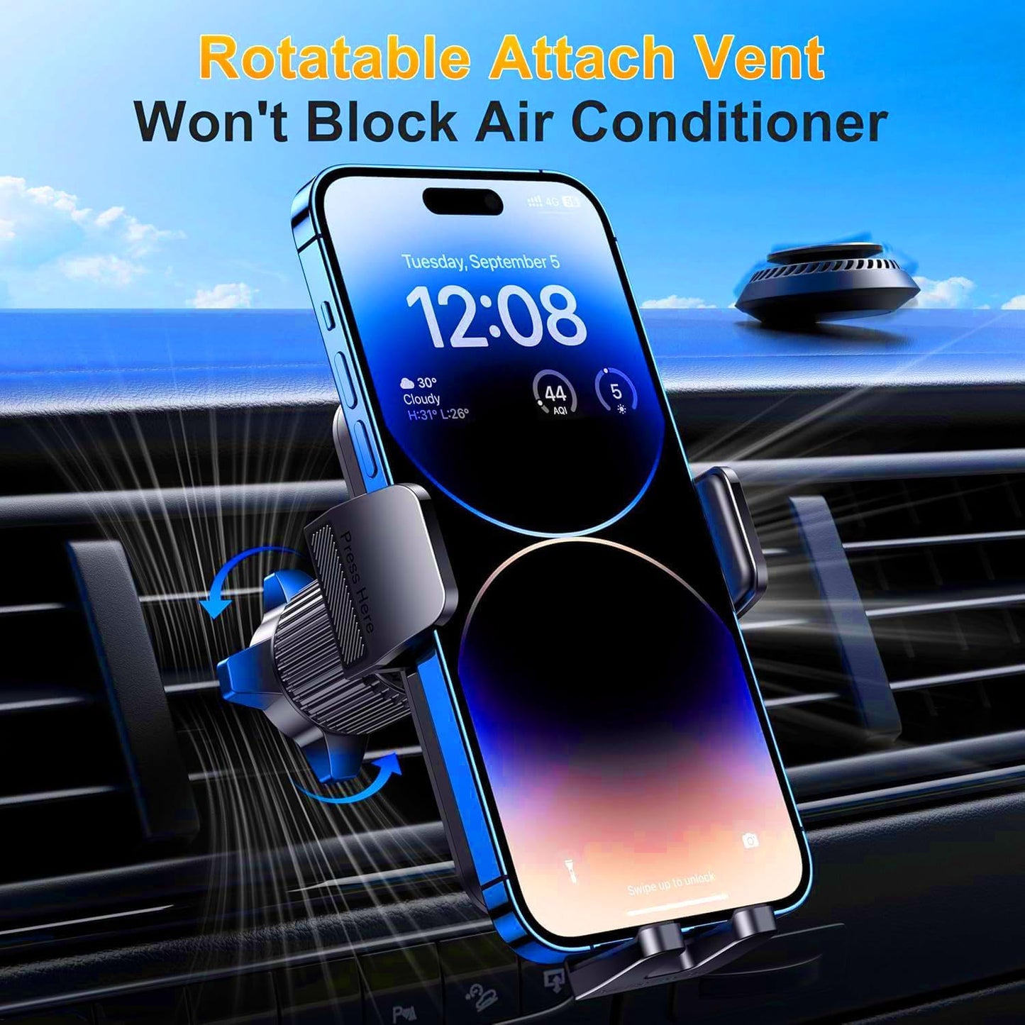 Qifutan Car Phone Holder Mount Phone Mount for Car Windshield Dashboard Air Vent Universal Hands Free Automobile Cell Phone Holder Fit for iPhone Smartphone Camera Mounts