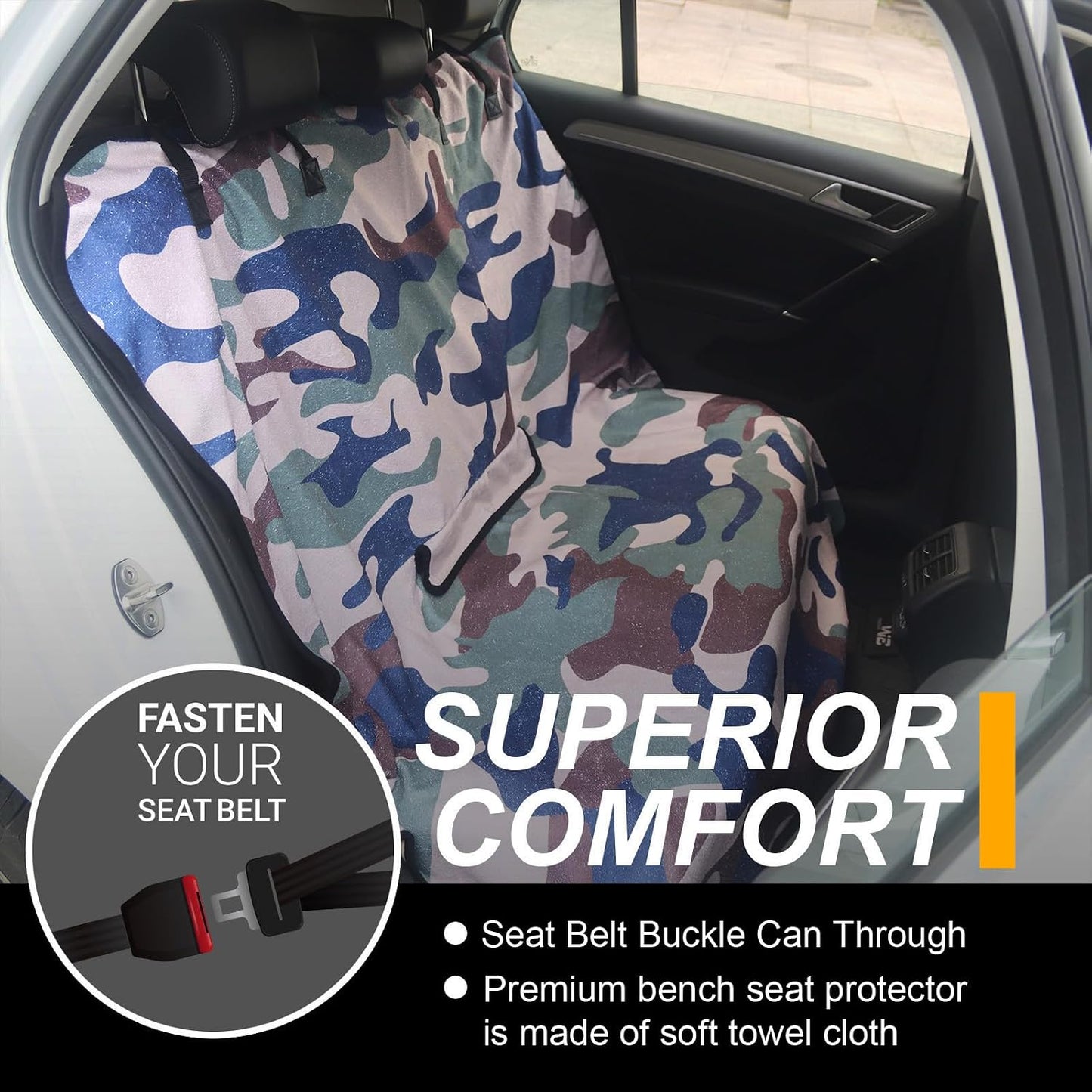 Car Seat Cover Protector Front Seats,for Gym Workout,Running,Swimming,Beach and Hiking,Waterproof Sweat Towel Bucket Seat Covers for Cars SUV Trucks (Black, 1Pcs)