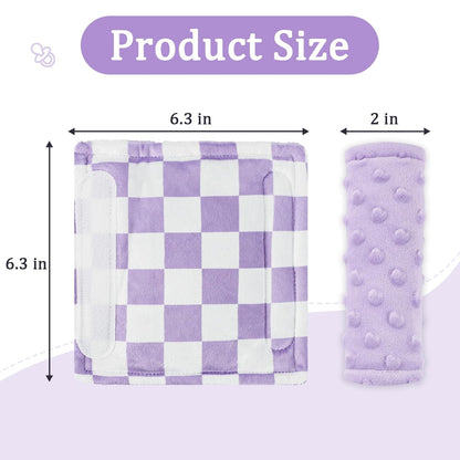 DILIMI Baby Car Seat Belt Covers, 2Pcs Carseat Shoulder Strap Pads, Soft Minky Car Seat Neck Covers, Newborn Car Seat Strap Protectors, Stroller Strap Covers for Baby Kids, Green Checkered