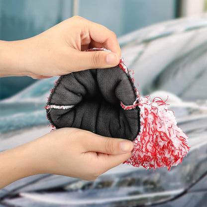 Tallew 5 Pcs Microfiber Car Wash Mitt Absorbent Detailing Washing Gloves Automotive Car Cleaning Supplies for Cars Motorcycles SUVs Trucks Boats, 7 x 11 Inches(Classic)