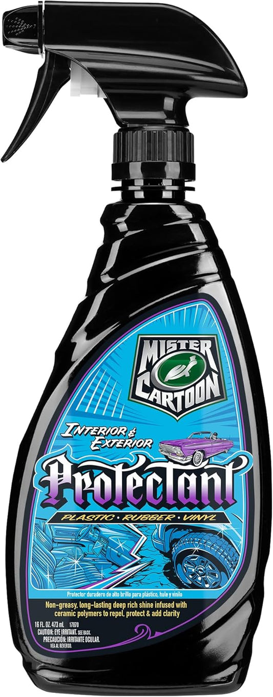 Turtle Wax X Mister Cartoon 54258 Interior and Exterior Protectant, Fast Drying Formula, for Dashboards, Tires, Trim, Plastics, Rubber and More, UV Protection, Great for Cars, Trucks and RV's, 16 oz.