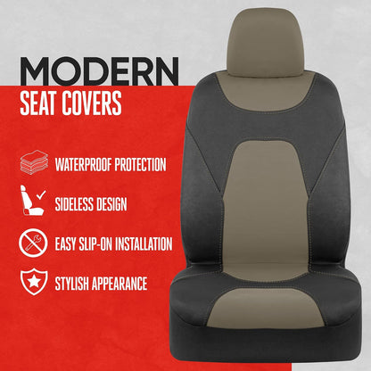 Motor Trend AquaShield Waterproof Front Seat Covers, Black Seat Covers for Cars – Neoprene Front Car Seats Cover, SUV Seat Covers Protector - Car Interior Cover for Auto, Trucks, & Dog Owners