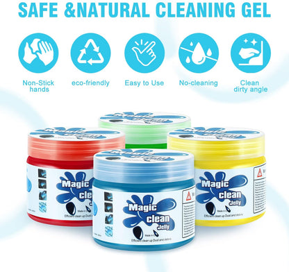 DNA MOTORING 4 Pack Car Cleaning Gels, Auto Detailing Tools Cleaning Putty Car Interior Cleaner Slime, Car Jelly Cleaner, Keyboard Cleaner, Car Cleaning Supplies, gifts for Men Women, TOOLS-00150
