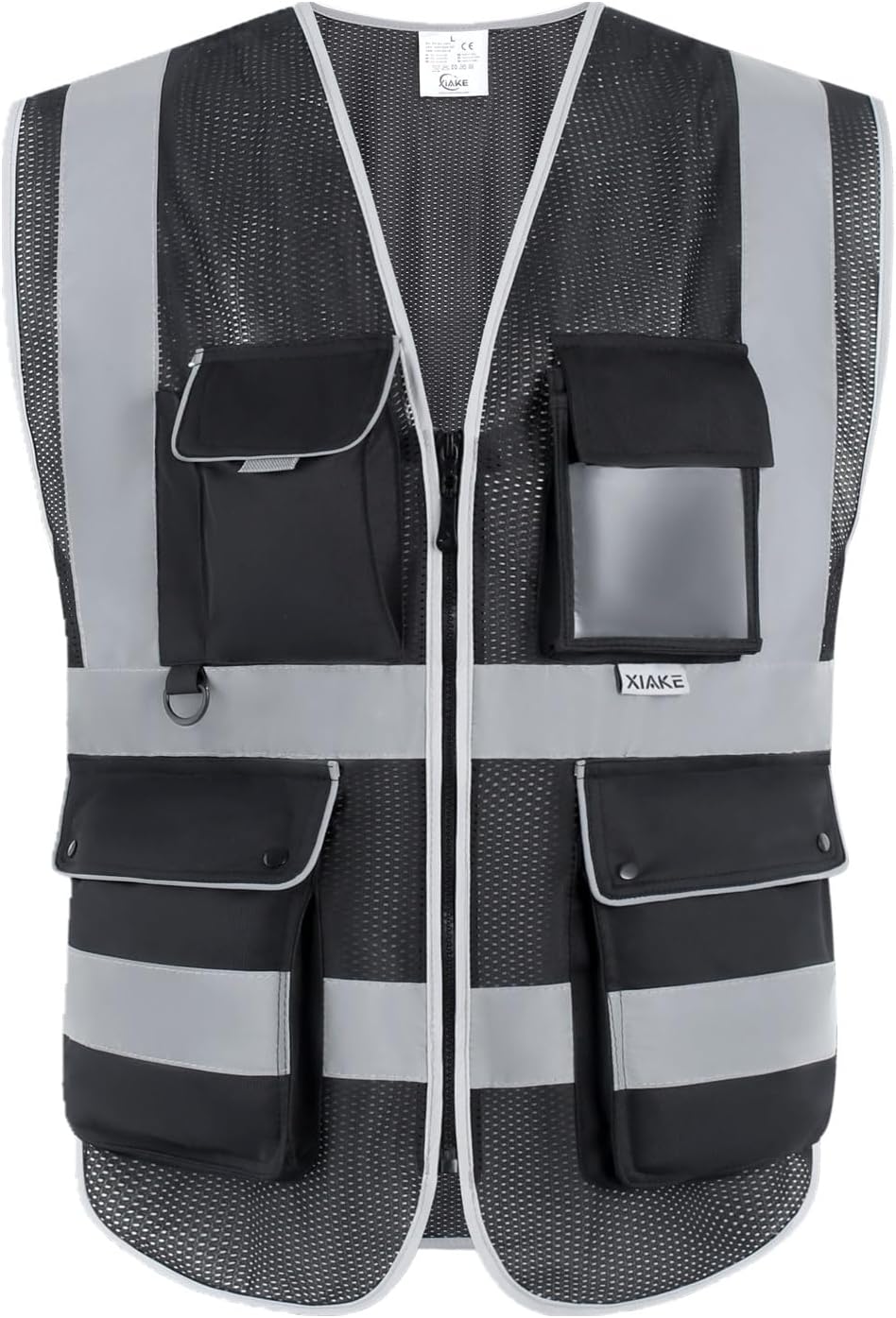 XIAKE Reflective Safety Vest for Men & Women High Visibility Class 2 Vest with Pockets Meets ANSI Standards