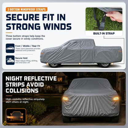 SUV Cover Waterproof All-Weather,Outdoor Full Exterior Automobiles SUV(Length 182-190 inch) with Windshield Sun Shade Universal Fit Toyota RAV4,CRV,Model Y,Q5,Size S2 (See SizeChart)