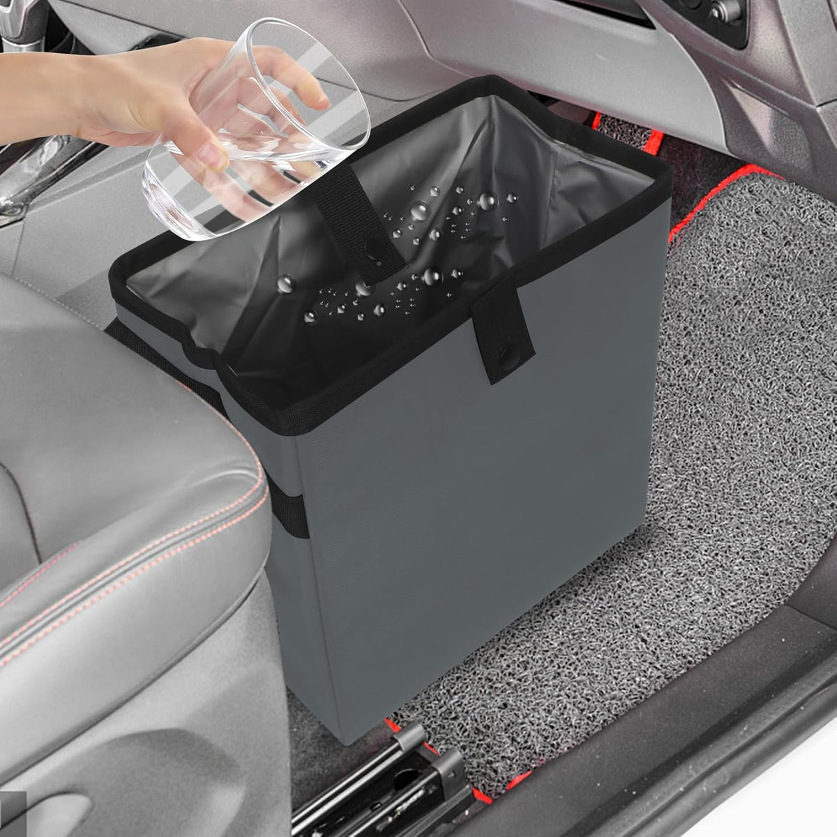 Homelove Car Trash Can, Leak-Proof Waterproof Trash Bin Collapsible Portable Auto Garbage Bag Large Capacity Trashcan Storage Bag Multipurpose Car Organizer Hanging (Black)