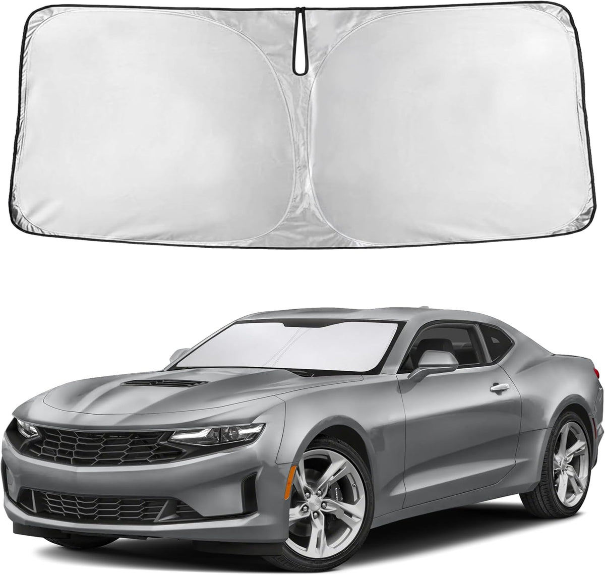 EcoNour Car Windshield Sun Shade | 2025 Upgraded Innovative No-Light-Pass Technology for Maximum Coverage | Foldable Sun Shade Keeps Your Vehicle Cool | Must-Have Car Accessories | Small (59" x 29") - Colors E