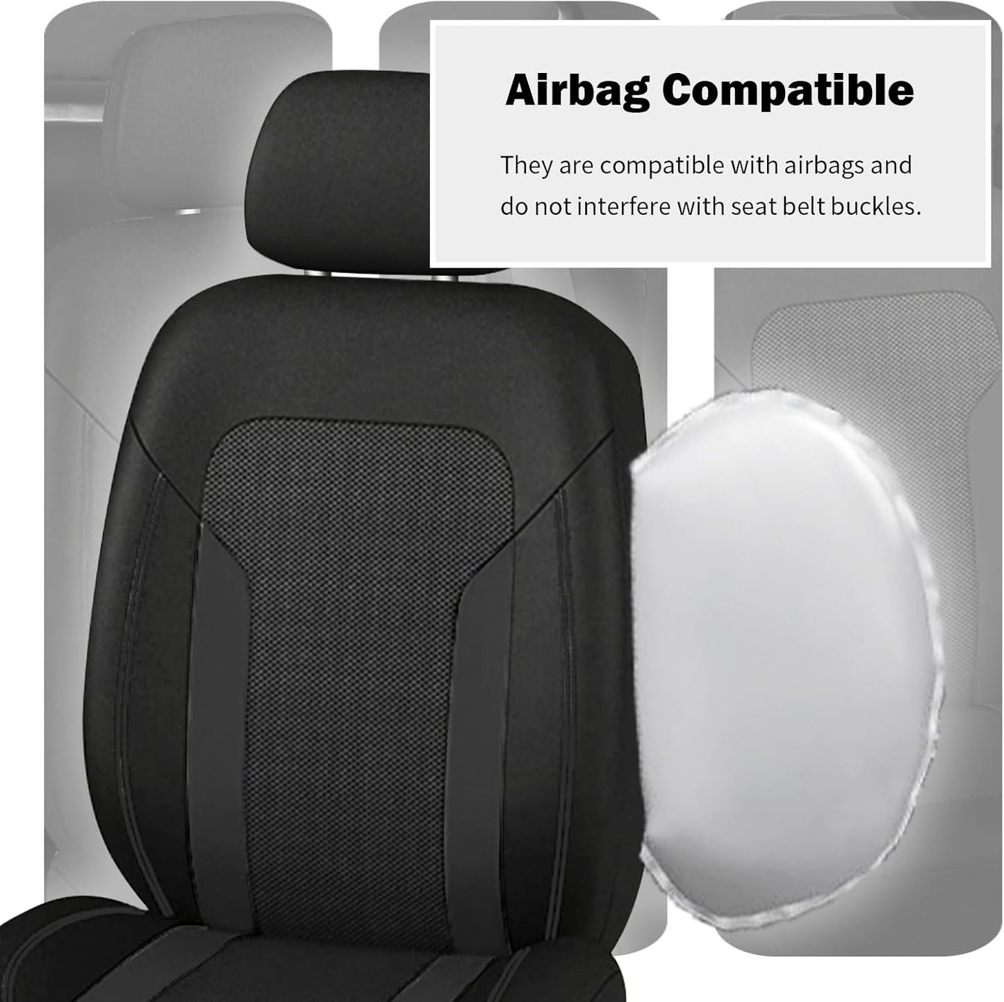 2 Pack Universal Car Seat Cover with Breathable Mesh Backrest,Comfortable Car Seat Protector with Foam Padding and Retaining Buckle,Highly Elastic Car Seat Covers Full Set (Pink)