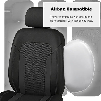 2 Pack Universal Car Seat Cover with Breathable Mesh Backrest,Comfortable Car Seat Protector with Foam Padding and Retaining Buckle,Highly Elastic Car Seat Covers Full Set (Pink)