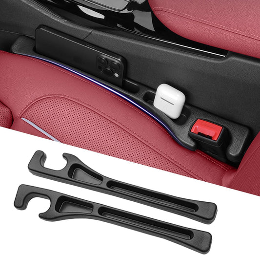 Car Seat Gap Filler 2-Pack, Universal Elastic Soft Foam Seat Gap Plug – Fills Gap Between Seat & Console, Drop-Proof Guard for Phones, Keys & Cards, Fits Cars, SUVs, Trucks & Sedans
