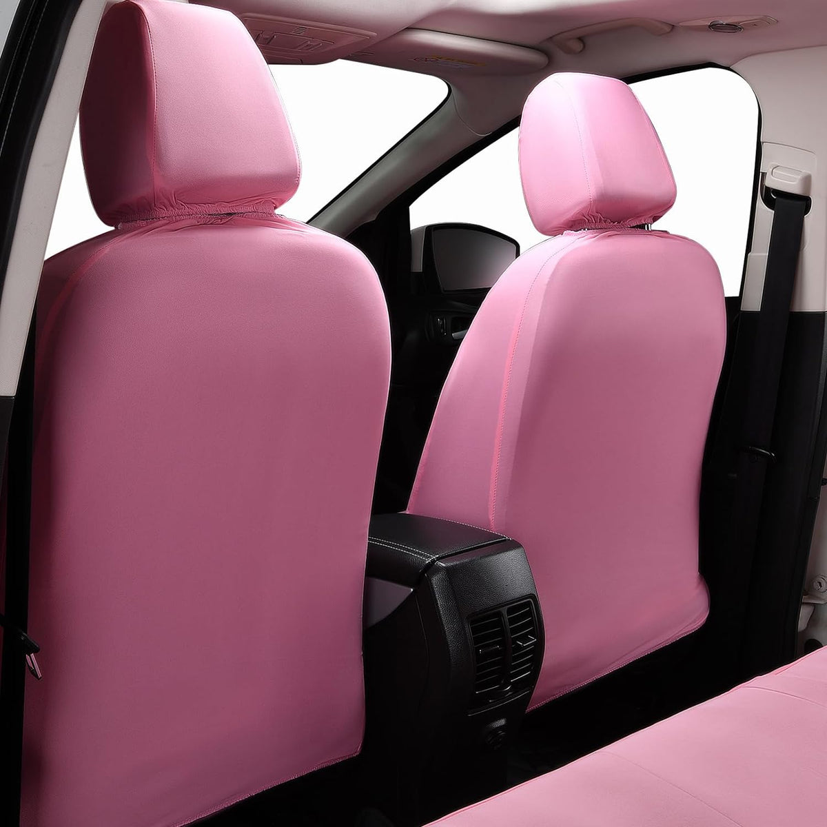 Flying Banner Butterfly car seat Covers ful Set Fashion Universal Lady Woman Female Rear Bench Split Colorized (Pink, 2 Fronts - Lace)