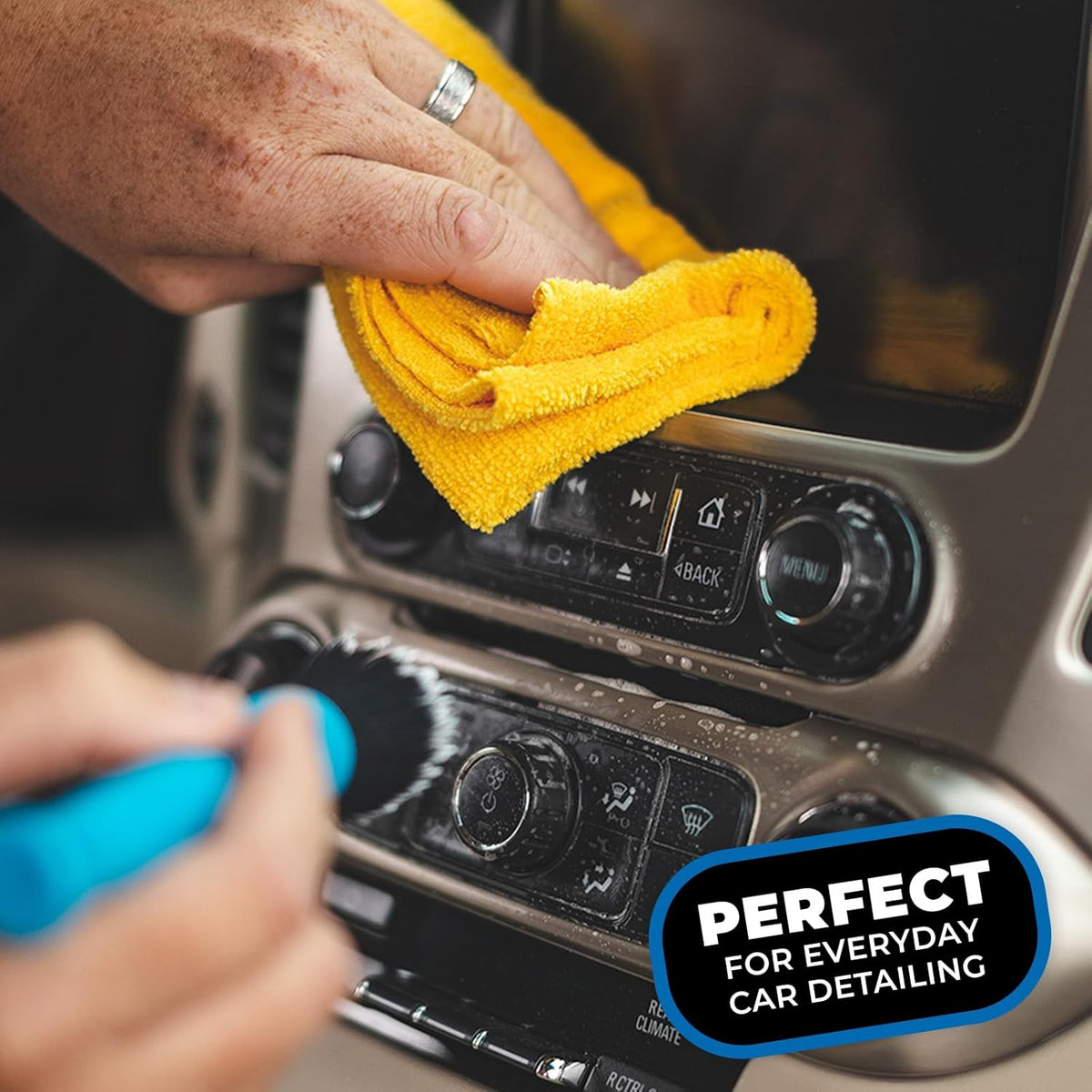 The Rag Company - Edgeless 365 Microfiber Towels (10-Pack) Premium 70/30 Blend, Professional Polishing, Wax Removal, Auto Detailing, 365gsm, 16in x 16n, Royal Blue