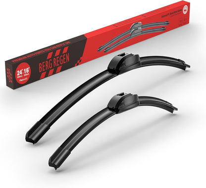BERG REGEN 22"+19" Windshield Wiper Blades Replacement for Chevy Chevrolet Colorado 2006-2012, Suzuki Forenza 2004-2008, Ford Focus 2000-2011, GMC Canyon 2004-2012 –Genuine OEM Quality (Set of 2)