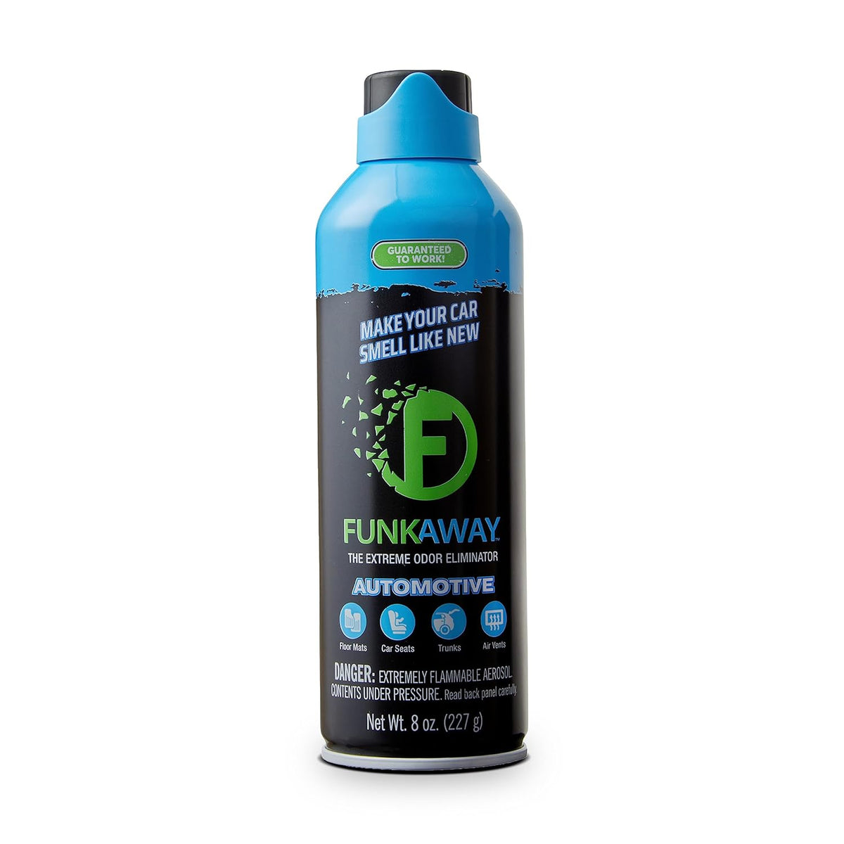 FunkAway Full-Release Car Deodorizer Spray (2 oz - 4 Pack) Lasts Up to 30 Days, Car Air Freshener and Odor Eliminator for SUVs, Trucks and RVs, Automotive Aerosol that Attacks Funk at the Source