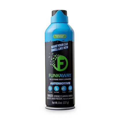 FunkAway Full-Release Car Deodorizer Spray (2 oz - 4 Pack) Lasts Up to 30 Days, Car Air Freshener and Odor Eliminator for SUVs, Trucks and RVs, Automotive Aerosol that Attacks Funk at the Source